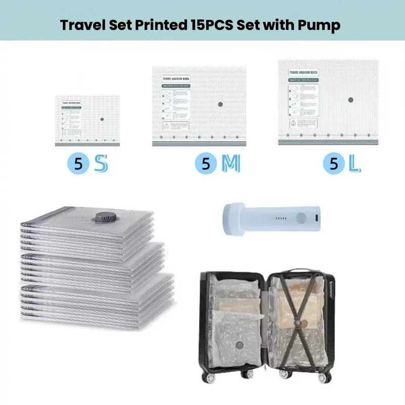 Stowora Vacuum Compression Storage Bags with Portable Pump